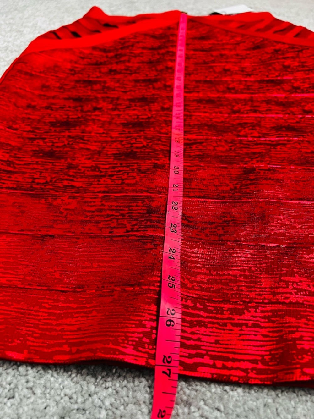 GRACIA Red Shimmer Bandage Pencil Skirt Sz L NWT Elegant Classic Textured #A - Picture 9 of 12